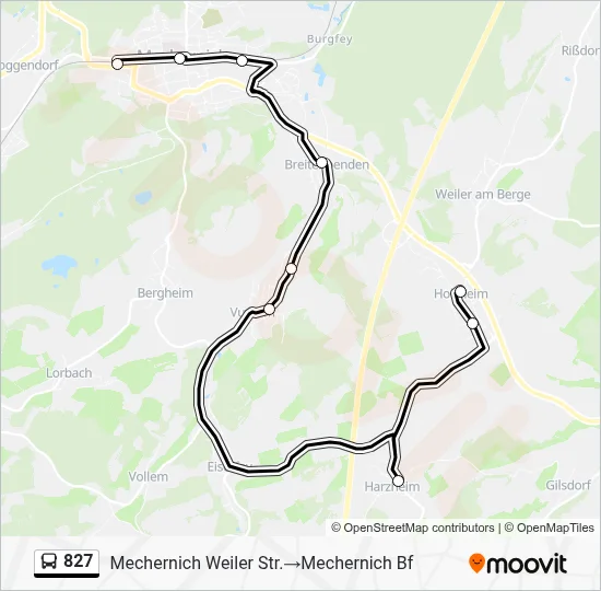 827 Bus Line Map