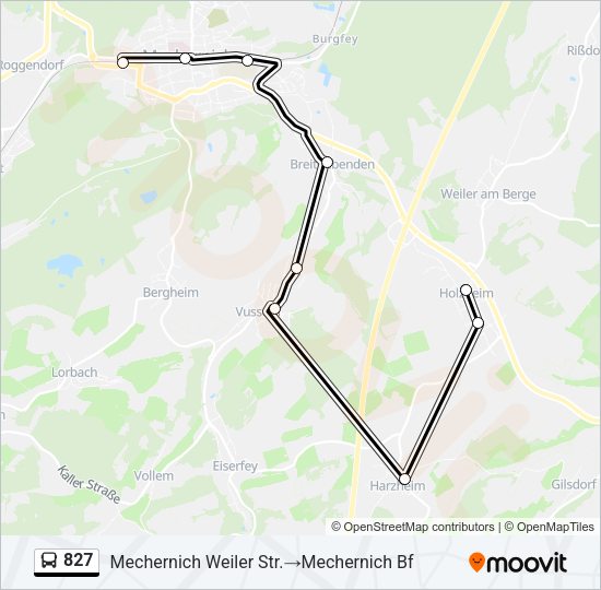 827 Bus Line Map