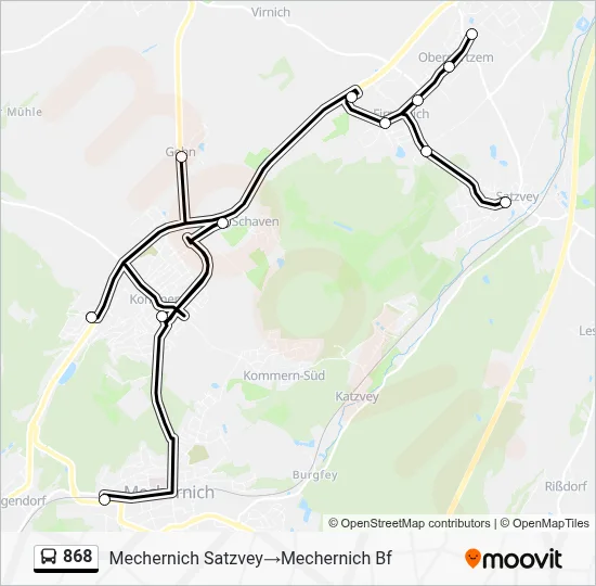 868 Bus Line Map