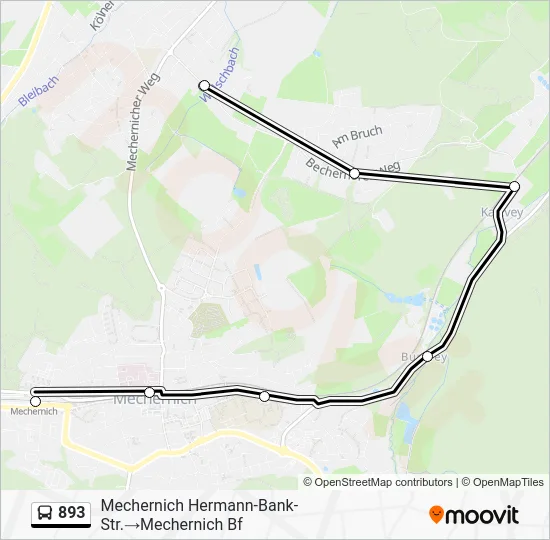 Автобус 893: карта маршрута