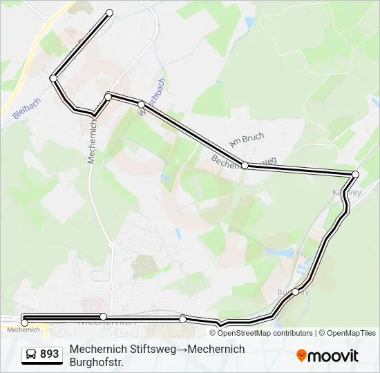 893 Bus Line Map