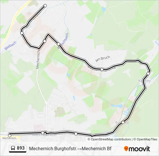 893 Bus Line Map