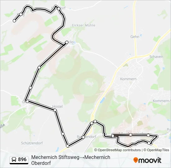 896 Bus Line Map