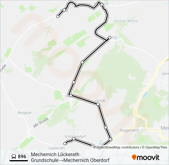 896 Bus Line Map