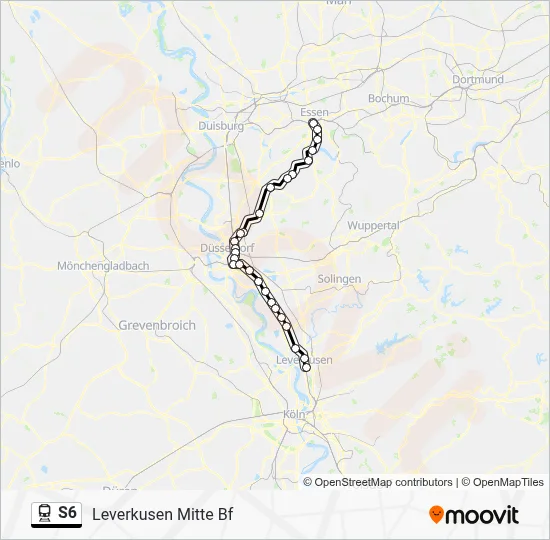 Bahnlinie S6 Karte