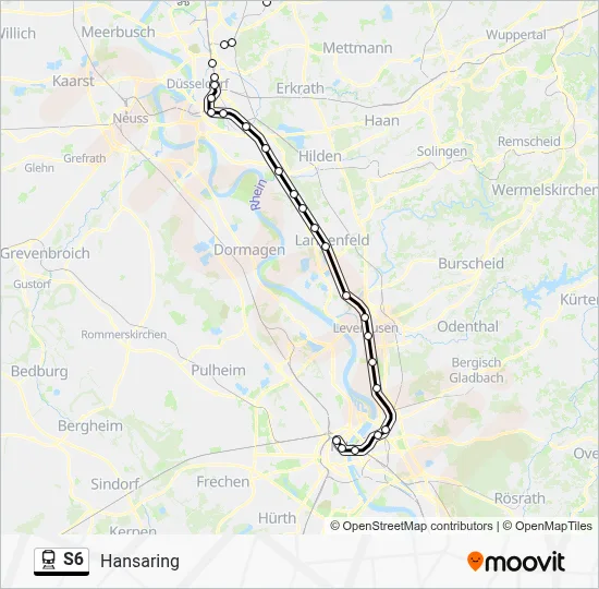 Bahnlinie S6 Karte