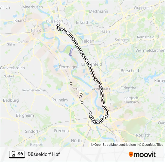 Bahnlinie S6 Karte