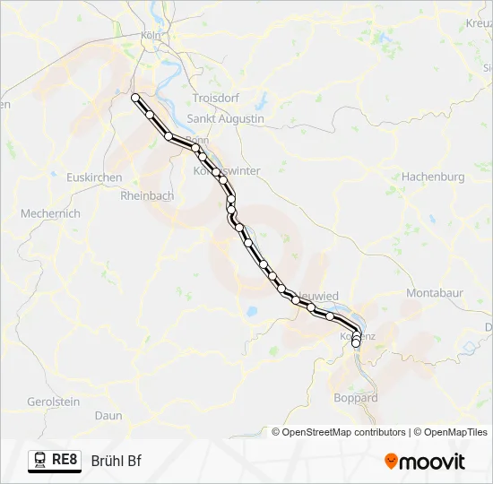 RE8 Train Line Map