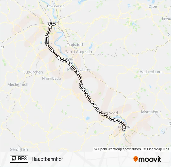 RE8 Train Line Map