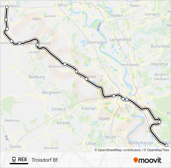 RE8 Train Line Map