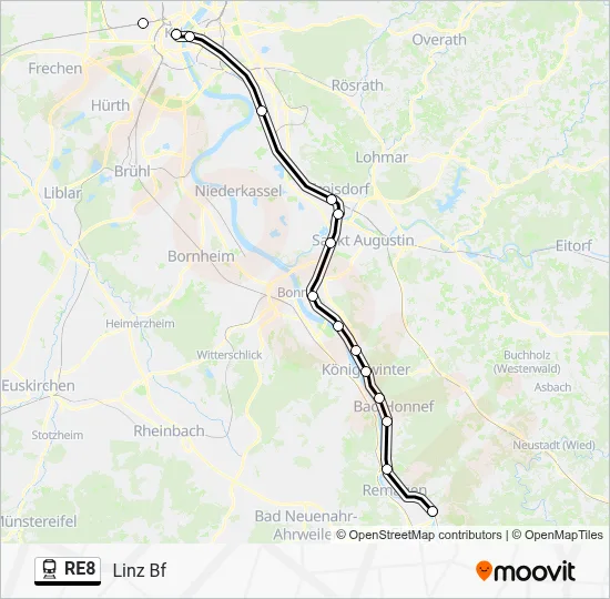 RE8 Train Line Map