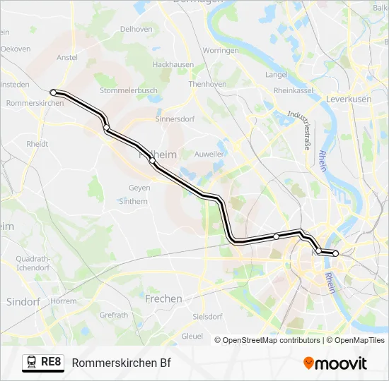 RE8 Train Line Map