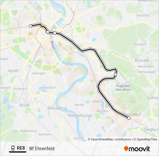 RE8 Train Line Map