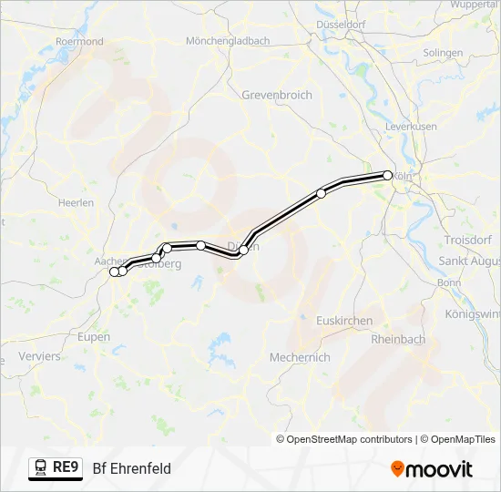 RE9 Train Line Map