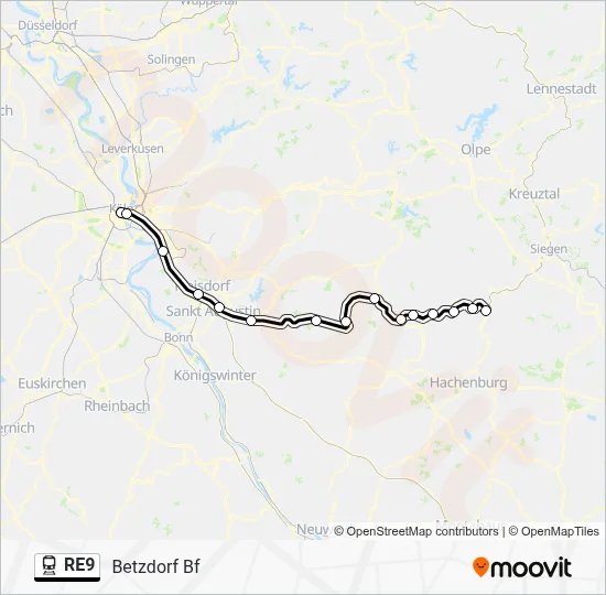 RE9 Train Line Map