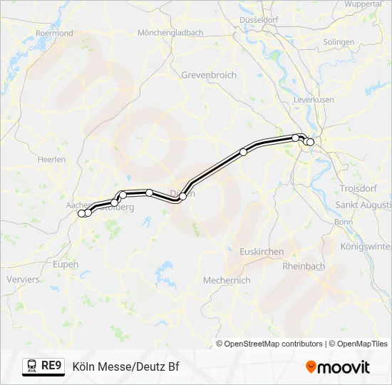 RE9 Train Line Map