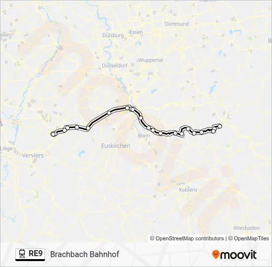 RE9 Train Line Map