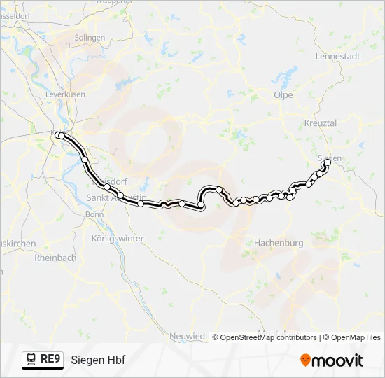 RE9 Train Line Map