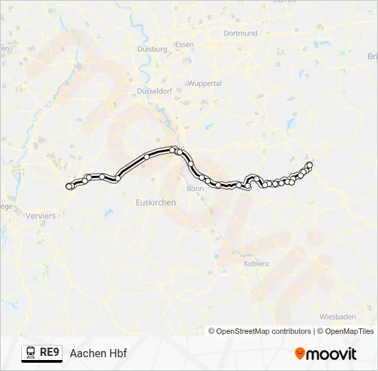 RE9 Train Line Map