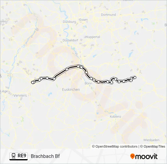 RE9 Train Line Map