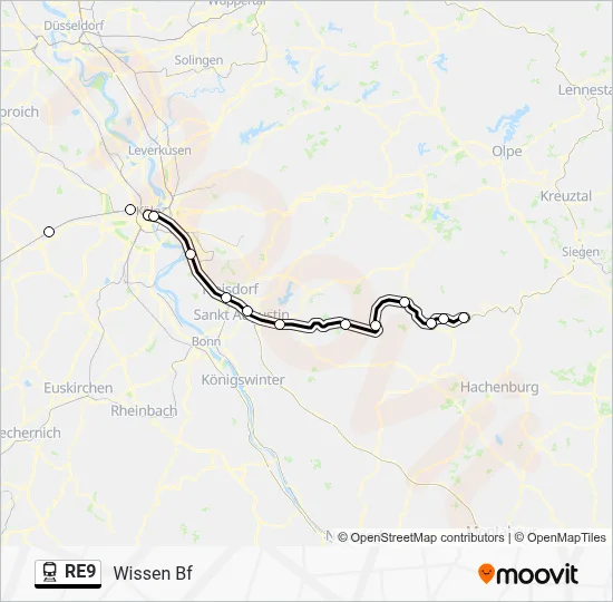 RE9 Train Line Map