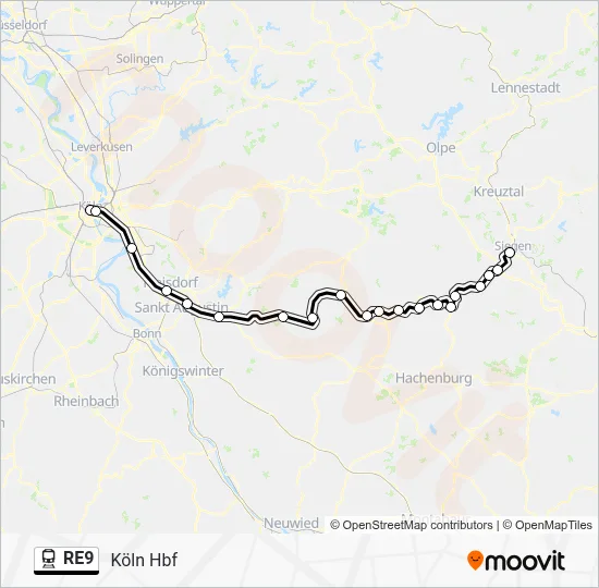 RE9 Train Line Map