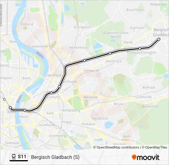 S11 Train Line Map