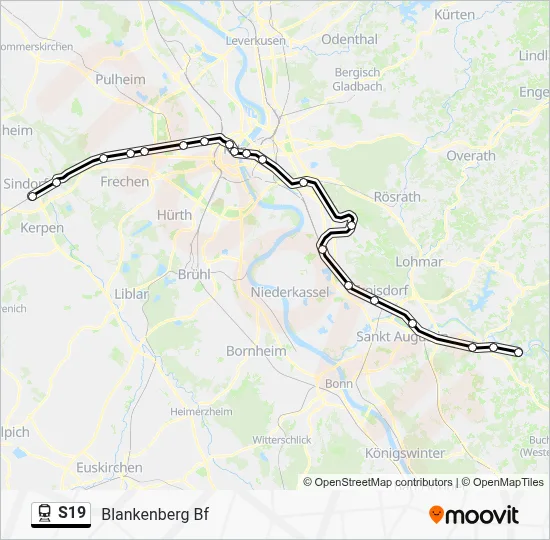 Bahnlinie S19 Karte