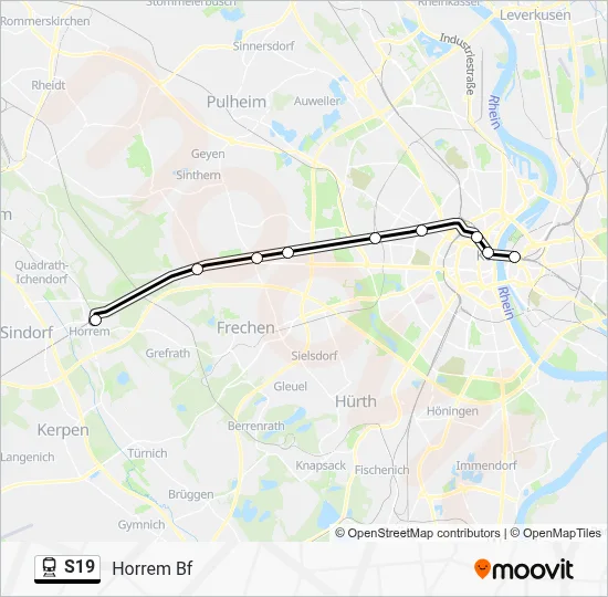 S19 Train Line Map
