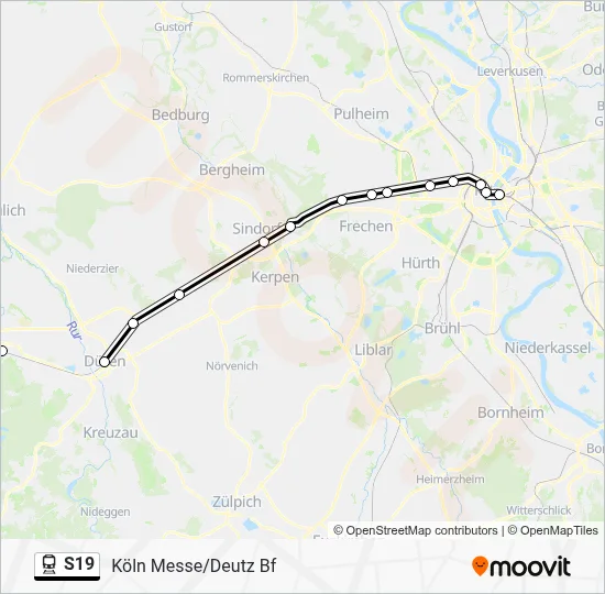 Bahnlinie S19 Karte
