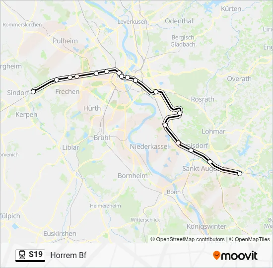 Bahnlinie S19 Karte
