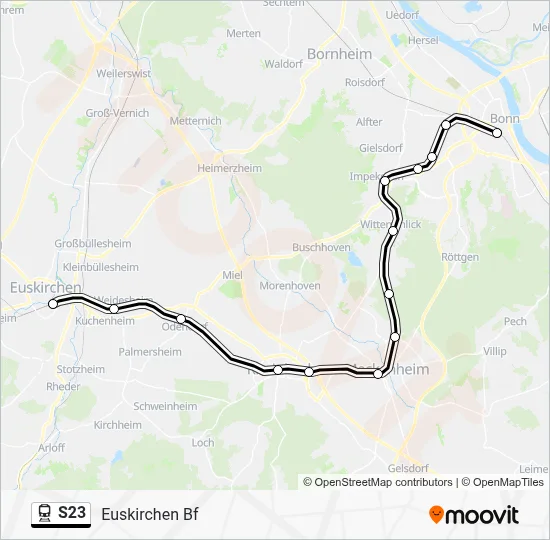 Bahnlinie S23 Karte