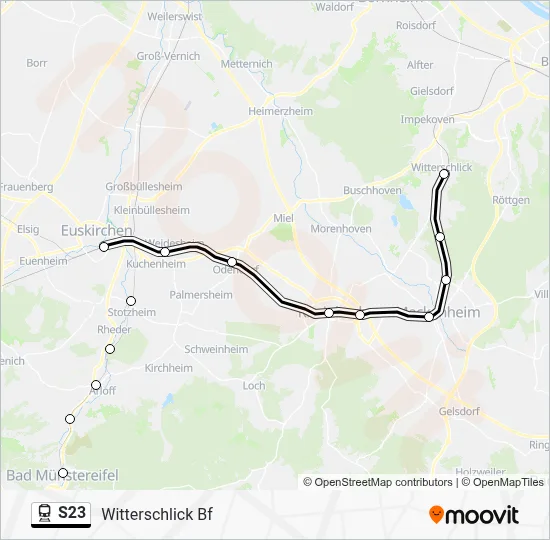 Bahnlinie S23 Karte