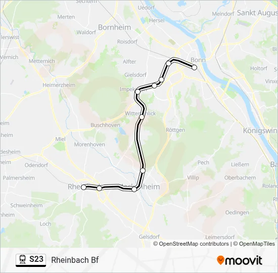Bahnlinie S23 Karte