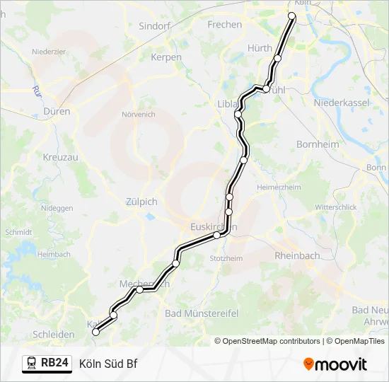 Bahnlinie RB24 Karte