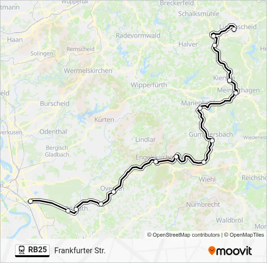 Bahnlinie RB25 Karte