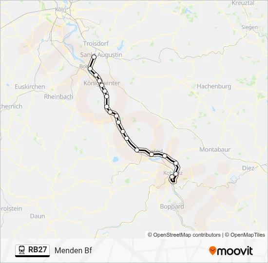 Bahnlinie RB27 Karte