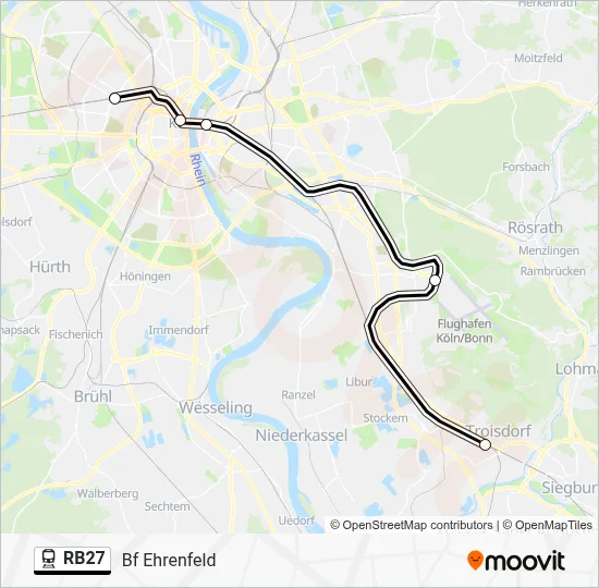 Bahnlinie RB27 Karte