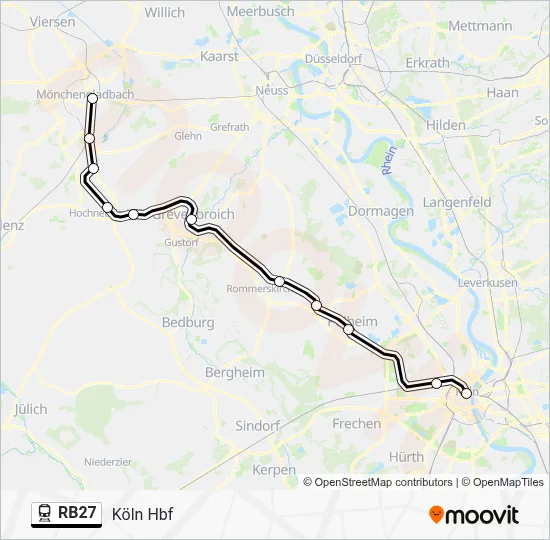 Bahnlinie RB27 Karte