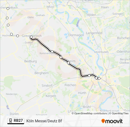 Bahnlinie RB27 Karte