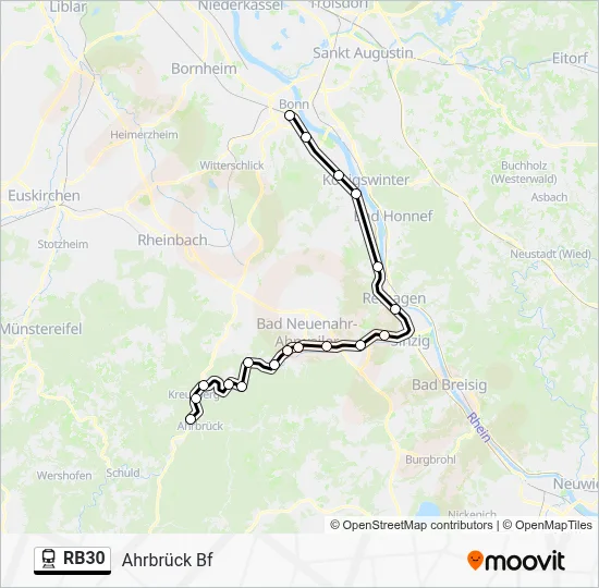 Bahnlinie RB30 Karte