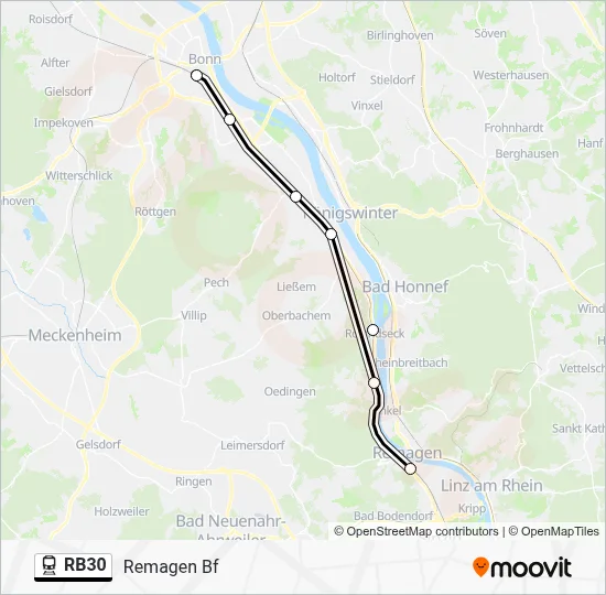 Bahnlinie RB30 Karte