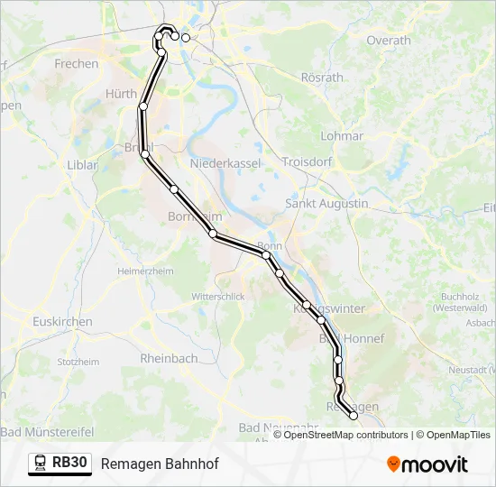 Bahnlinie RB30 Karte