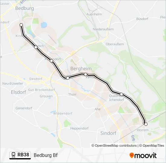 Bahnlinie RB38 Karte