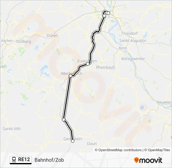 Bahnlinie RE12 Karte