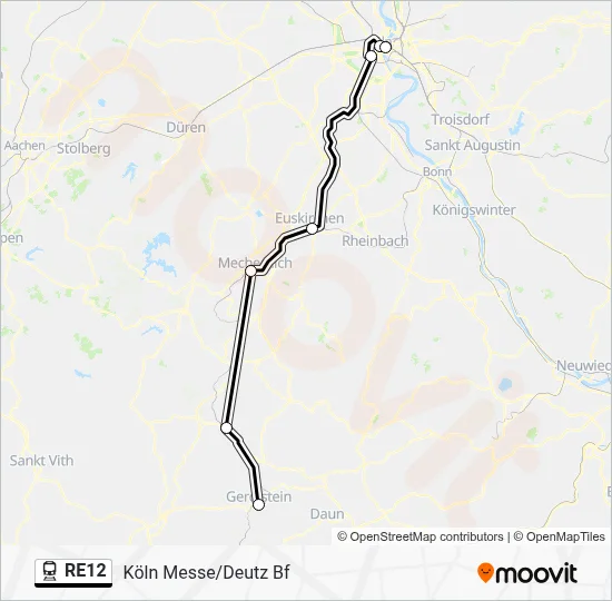 RE12 Train Line Map