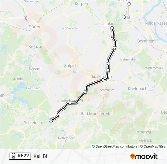 RE22 Train Line Map