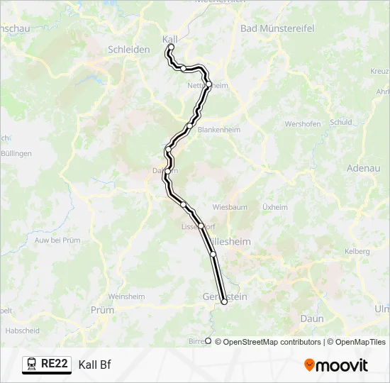 RE22 Train Line Map