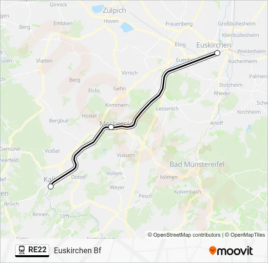 RE22 Train Line Map