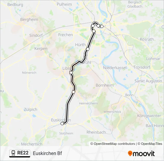 RE22 Train Line Map